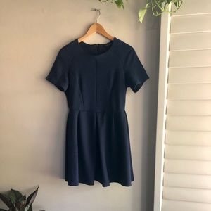Topshop Navy Fit n Flare Dress